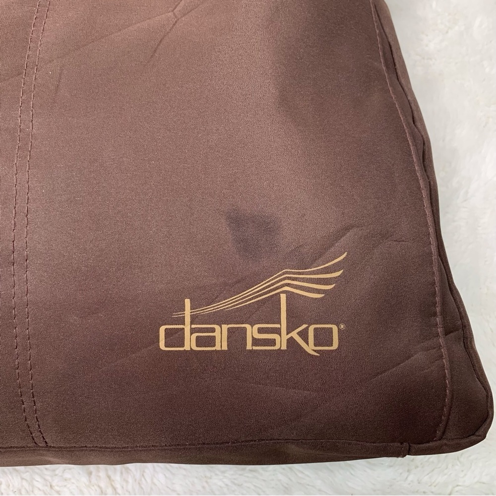 Dansko Women's Brown Canvas and Leather Shoulder Tote Bag - Picture 14 of 16